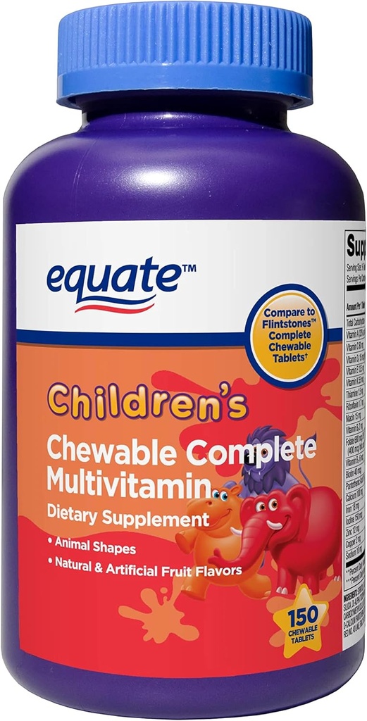 jogi Tablas multivitamínicas completas de niños Chewable Suplemento dietético, sin gluten o lactosa 150 Cuenta