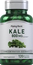 Piping Rock Kale Extract Capsules 800mg Silencio 120 Cuenta Silencioso Kale Suplemento Silencio Gluten Free, Non-GMO