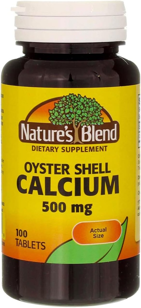 Calcio de ostras Blend de la naturaleza 500 mg Tablas - 100 ct, Pack de 3