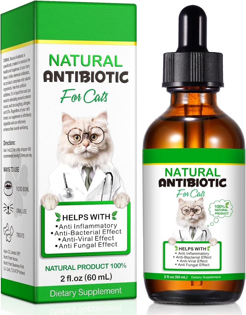 Antibióticos de gato, antibióticos para gatos, antibióticos de gato natural Suplementos herbarios multivitamínicos 60 ml