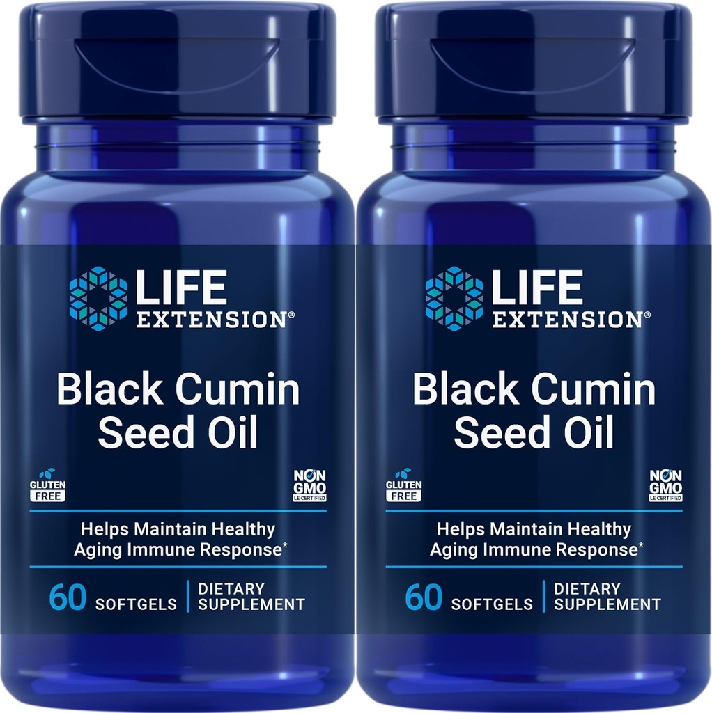 Life Extension Black Cumin Seed Oil, 60 softgels (Pack of 2)