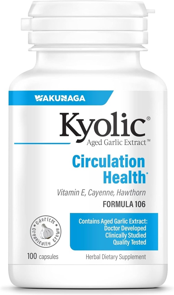 Extracto de ajo envejecido Kyolic Fórmula 106, Circulación Salud