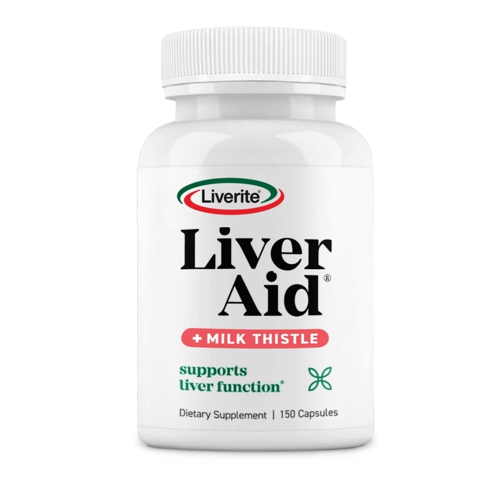 LIVERITE Liver Aid with Milk Thistle 150 Capsules, Supports Healthy Liver Function, Cleansing, Energy & Daily Wellness