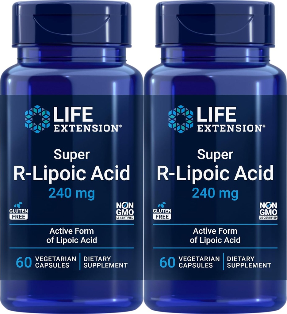 Super R-Lipoic Acid 240 mg, 60 cápsulas vegetarianas (Pack of 2)