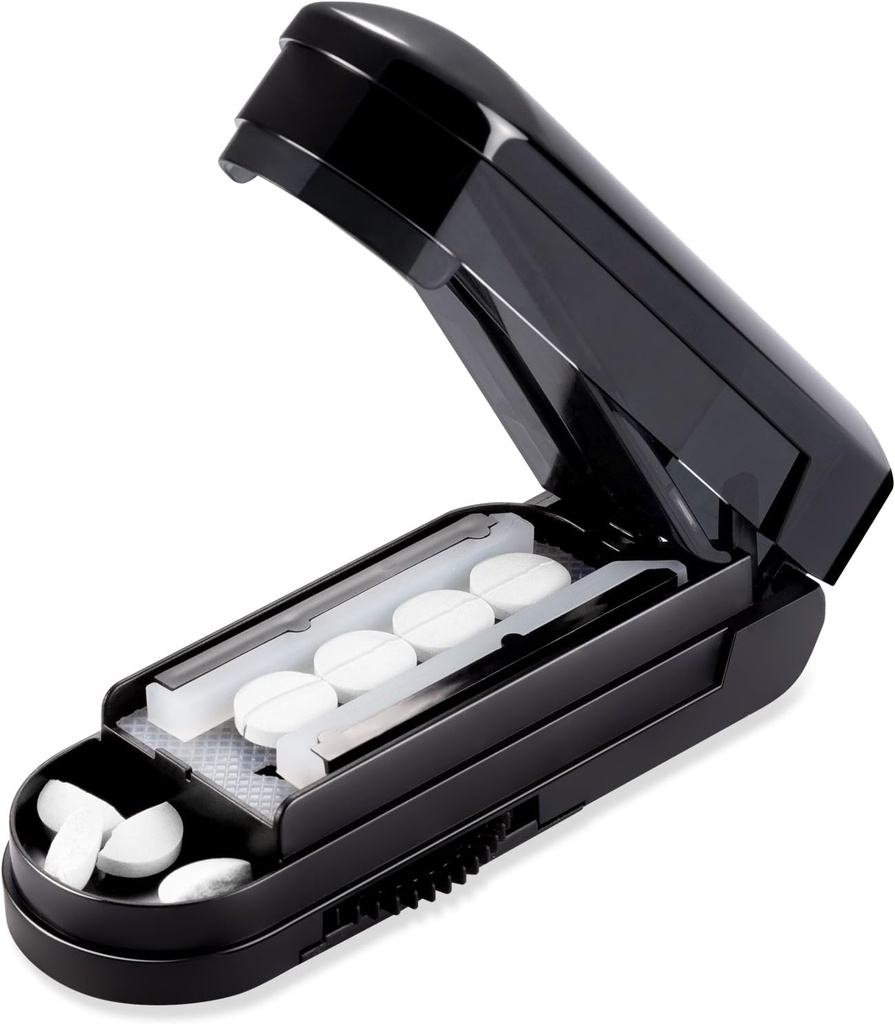 Portable Pill Cutter Splitter,Ajustable Cutter, para vitaminas, suplementos y medicamentos, libre de BPA, fácil de usar