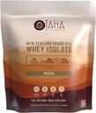 Taha Health & Nutrition Mocha Whey Protein Isolate Powder, 30g Protein, 7.9g BCAAs, 4.3g Leucine ← Nueva Zelanda Free-Range, Grass-Fed Dairy TEN Gluten-Free, Keto, Kosher TEN 2LB, 24 Servings
