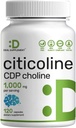 Citicoline CDP Choline, 1000mg Por Serving, 120 cápsulas – Suplementos de Choline Extra Strength – Propiedades de vitamina B Nootrópica – promueve la salud cerebral, la memoria, " Focus – Non-GMO