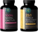 Citrus Bergamot & Nopal Cactus Bundle, 180 cápsulas de Citrus Bergamot, 240 cápsulas de Nopal Cactus, 1500 Mg de Sun-Dried Pear Cactus con Black Pepper Extract, 1000 Mg de Bergamot Extract