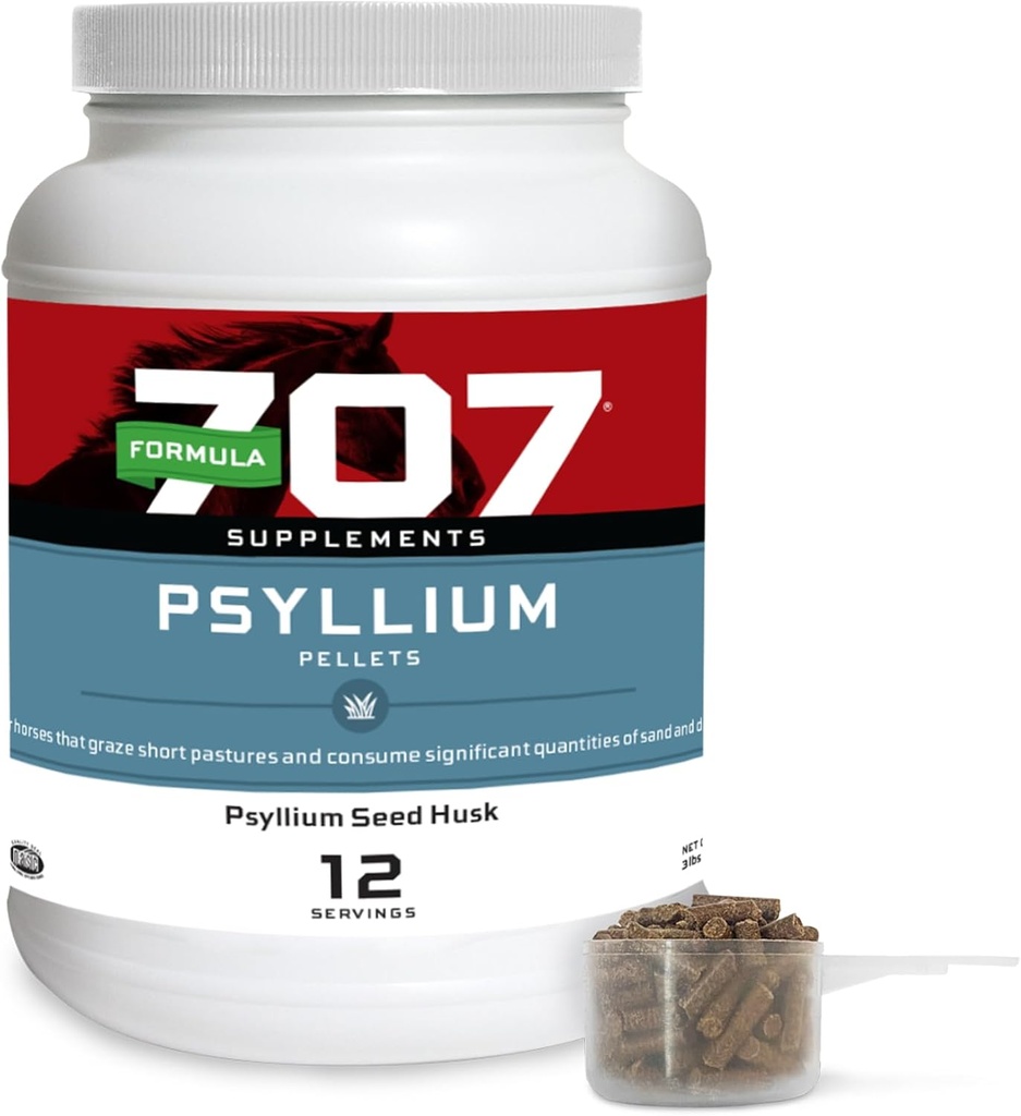 Fórmula 707 Psyllium Pellets Equine Supplement (3lb Jar - 12 Day Supply)