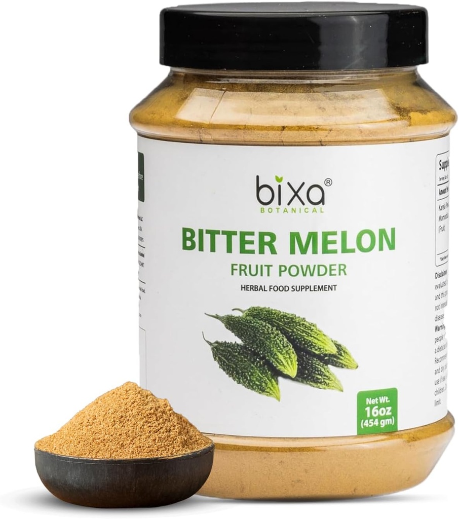 bixa Botanical Bitter Melon Powder | Ayurvedic herb Helps Improve Liver Function | Herbal Supplement for Skin and Stomach -1 Pound (16 Oz/ 454 GRM)