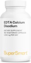 Supersmart - EDTA 1000mg per Day - Calcium Disodium EDTA Supplement | Non-GMO & Gluten Free - 180 Vegetarian Capsules