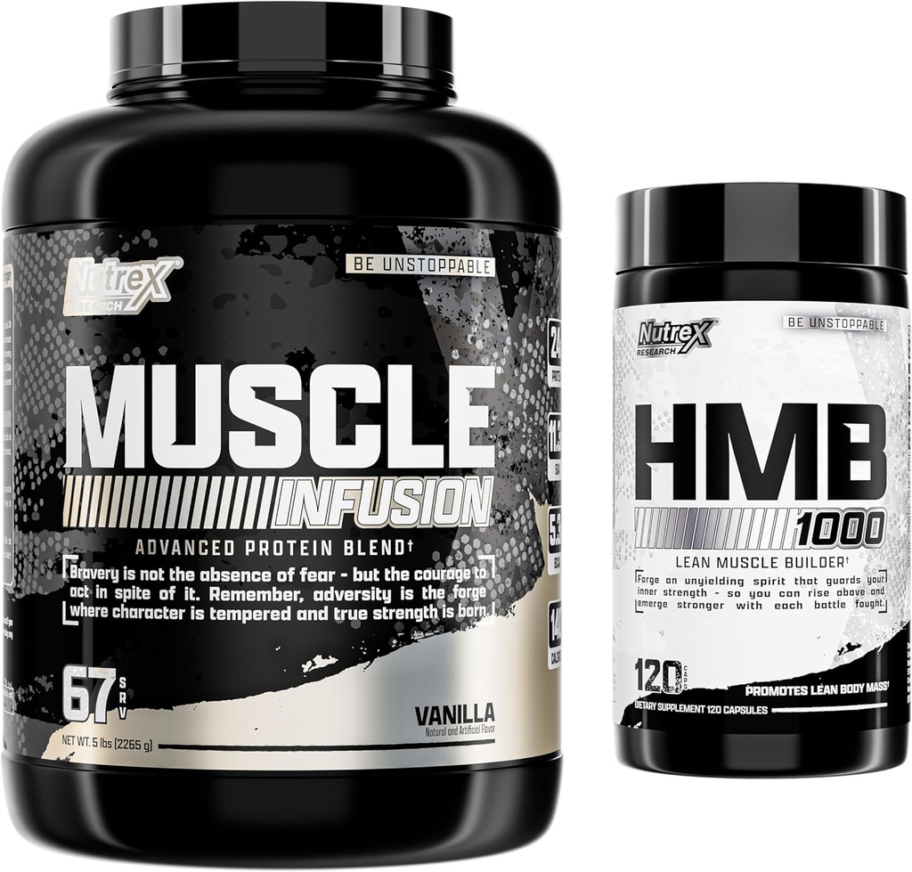 Nutrex Research Whey Protein Powder, Vanilla HMB 1000 MG Silencioso Apoyos Muscle Recovery,