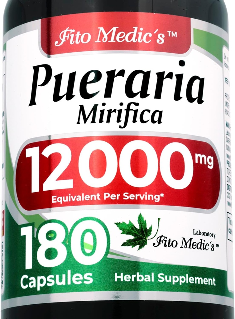FITO MEDIC'S Lab TENIDO pueraria mirifica TEN180 cápsulas TEN 12000 mg ANTE pueraria mirifica Capsules ANTERITO Suplemento para Mujeres ANTE Concentrate Extract TENIDO Ultra alta Absorción.