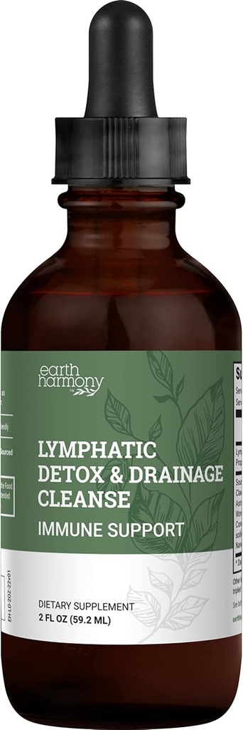 Tierra Harmony Lymphatic Drainage Drops, Lymph Detox - Suplemento con Soursop, Cat's Claw Bark, Astragalus, Wormwood, Lymph Node Detox, Lymphatic Support Cleanse (2 Oz)
