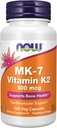 AHORA Suplementos de alimentos, MK-7 Vitamina K-2 100 mcg, soporte cardiovascular*, soporta la salud ósea*, 120 cápsulas de veg
