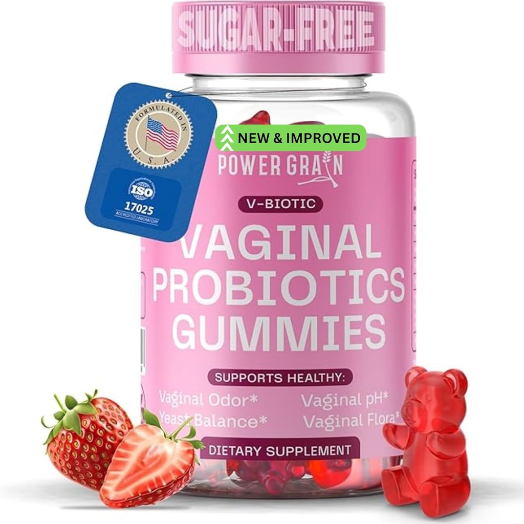 Probióticos Vaginales Premium Gummies – 5 millones de CFUs – pH Balance & Vaginal Health Support – Prebióticos & Enzimas Digestivos – Apoya el Control de Flora Vaginal y Odor– Tratamiento de la infección por levadura
