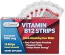 Vitamina B12 Strips 10 Pack ← Easy Oral Dissolvable Mint Flavored Strips TEN 1500 mcg Strips ANTE VIT B12 Dissolve Under Tongue ← Methylcobalamin B-12 Vitamina Fórmula Silencioso