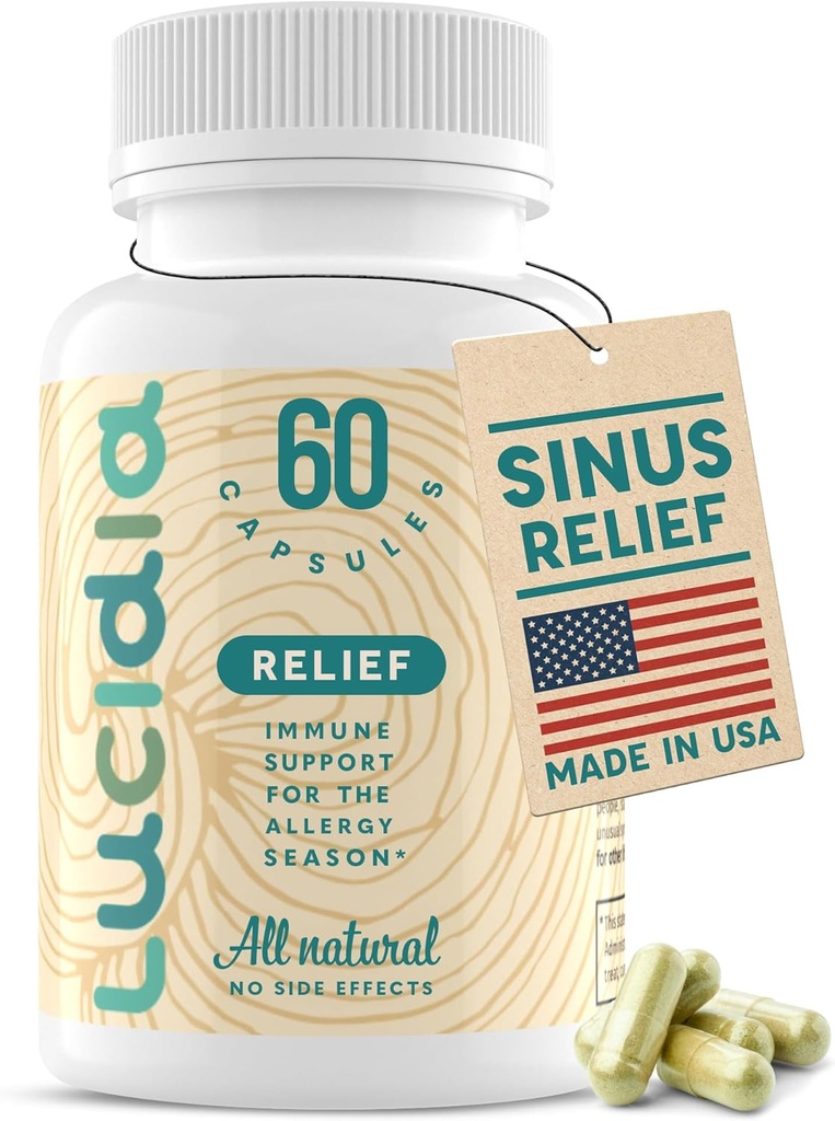 Lucidia Alergía no Hoja y Hay Fever Apoyo para la Salud Sinus con Quercetin NAC y Sting Nettles Histamine Block Artemis Terapéutica