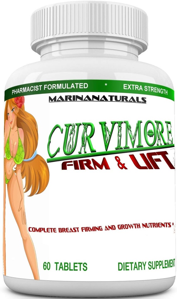 CURVIMORE FIRM Y LIFT Firma de pecho, elevación y estiramiento de la piel – Disfrute de pechos más completos, más firmes y más grandes. 60 Tabletas.
