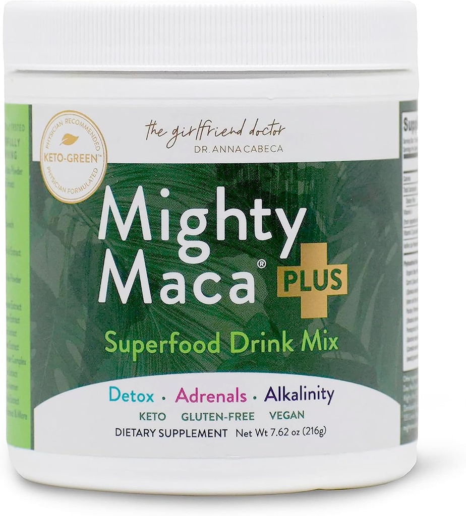VIDAPURA Mighty Maca Plus por la Dra. Anna Cabeca – Ecológicos Superfood Greens Polvo para energía diaria " Vitality, Vegan " Alkaline, 60 Servimientos