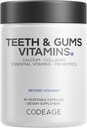 Código de dientes " Gums Vitaminas + Probióticos Orales Suplemento de la Boca - Calcio Alimentario completo, Collagen, Potasio, Vitamina C, D3, K2, Zinc – Cuidado Oral " Suplementos multivitamina dental - 90 cápsulas