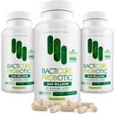 Bacticure Probiotic 180 Capsules ← Probióticos Suplemento w/High CFU Fórmula para Hombres " Mujeres sometidas Prebióticos " Enzymes Digestivos para la Digestión " Gut Health, Vaginal Health, Colon Cleanse, Immune Support