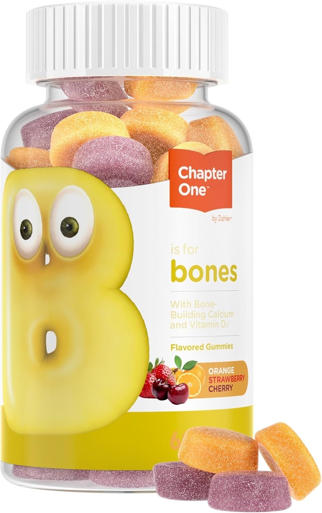 Zahler Yummy Kids Calcium Gummies - Kids Calcium Vitamin D Gummies - Non-GMO Gluten gratis 250mg Suplemento de calcio con vitamina D3 - Soporte Huesos fuertes & dientes en niños y niños (60 Cuenta)
