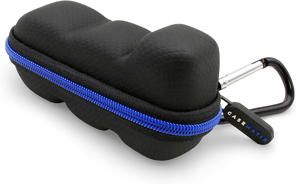 CASEMATIX Asthma Inhaler Travel Case with Lanyard and Clip-on Keychain Carabiner, Includes Inhaler Holder Case Only, Black