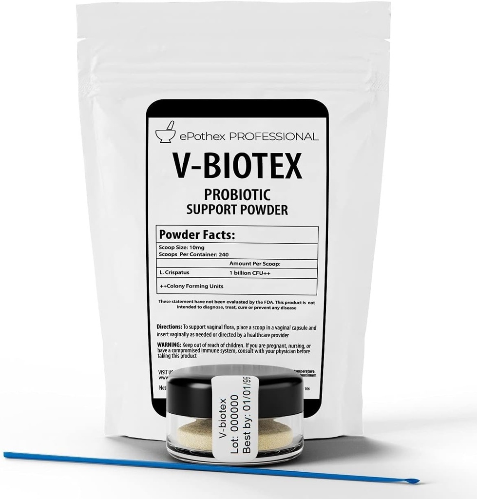 V-Biotex - Pure L. Crispatus Pólvora Probiótica permanente Vaginal Probiótico tóxico promueve Vaginal &amp; Urinary Health ← Infección de levadura &amp; Vaginosis bacteriana Soporte TEN 240 Doses