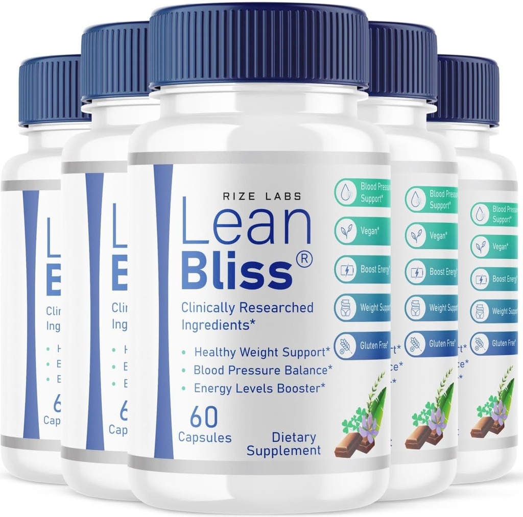(5 Pack) Lean Bliss Weight Pills, Lean Bliss Fat Burning Formula, LeanBliss Advanced Metabolism Capsules For Natural Weight Management &amp; Blood Support, LeanBliss Dietary Supplement (300 Capsules)