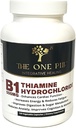 Vitamina B1 Hidrocloruro de tiamina, Thiamine Hcl, 500mg-120 cápsulas,Vegan,No GMO,No rellenos artificiales o aditivos de esteato.