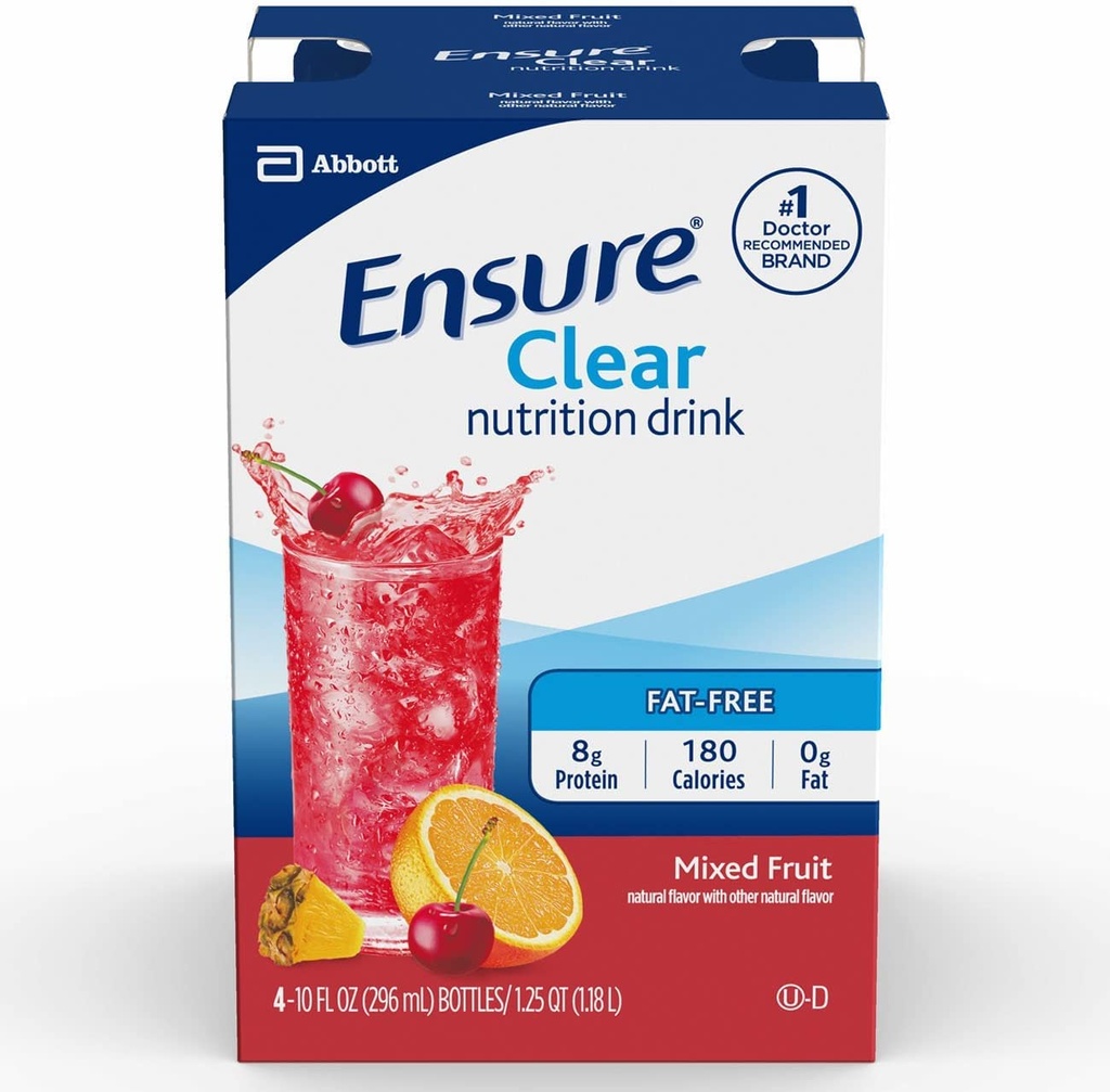 Asegurar una bebida de nutrición clara botellas fruta mezclada, 10 Fl Oz (Pack of 4)