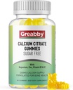 Calcio Citrate Gummies 1200 mg para Mujer &amp; Niños, Suplemento de Calcio Libre de Azúcar con Vitamina D3, K2, Magnesio, Zinc, Soporte de Hueso para Adultos &amp; Ancianos, Flavor de Pineapple Natural, 60 Gummies