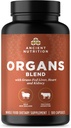 Ancient Nutrition Organ Supplements, Grass-Fed and Wild Organ Complex Capsules, Liver, Heart, Kidney Supports Organ, Cognitive, and Immune System Health, 180 Ct