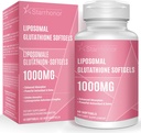 Liposomal Glutathione Softgels 1500MG, Reducido Glutathione Suplemento con vitamina C, mejor absorción, antioxidante no GMO potente para el envejecimiento saludable, detox, salud inmune, 60 Softgels