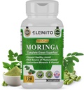 Moringa Capsules, Pure Leaf Powder, Green Superfood, Energy, Metabolism, " Immune Support, Non-GMO, Vegan, Gluten-Free - 120 Capsules
