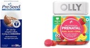 Fertilidad Pre-Seed Lubricante y Olly Prenatal Gummy Multivitamin con Omega 3 DHA, 60 Cuenta