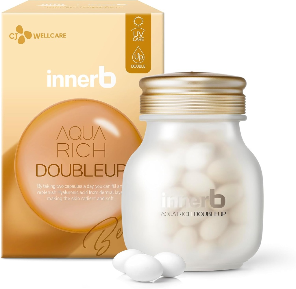 CJwellcare Aquarich 500mg 56capsule para 4 semanas Aqua Rich Double Up (28 Servings, 4 Weeks) - Premium Korean Skincare Supplement for Inner Hydration