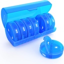 Organizador semanal de píldoras 7 días 2 veces al día, Sukuos gran caja de carga de viaje para píldoras/Vitamin/Fish Oil/Supplements, Daily Medicine Organizer Box, BPA Free Pill Case, Easy to Clean