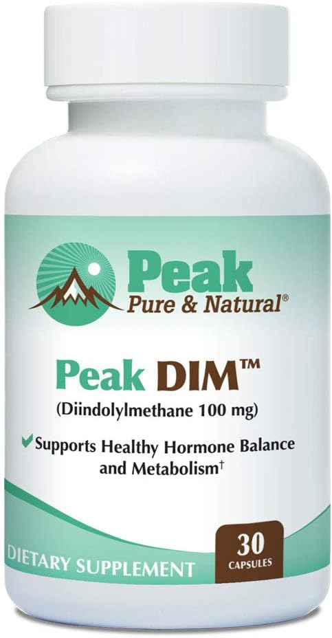 Peak Pure " Natural Peak DIM - Soporte Saludable Hormona " Estrógeno Balance - Metabolismo Apoyo Suplemento tención 100mg - 30 cápsulas