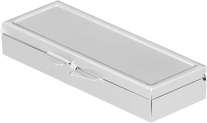 Healifty Caja de almacenamiento de pastillas Medicamento Organizador semanal de acero inoxidable 7 días caja de píldoras Organizador diario envases de almacenamiento de píldoras Medicina Organizador Blush Travel Square