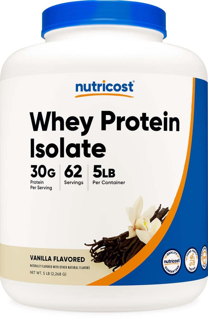 Nutricost Isolate Whey Protein Powder, Vanilla, 5 libras