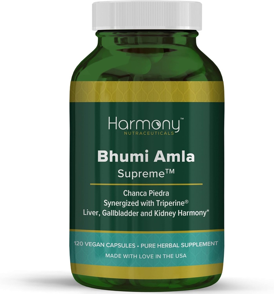 Bhumi Amla Supreme - Chanca Piedra – Harmony Nutraceutical Highest Potency, Maximum Bioactividad, Pure Herbal Supplement for Liver, Gallbladder & Kidney