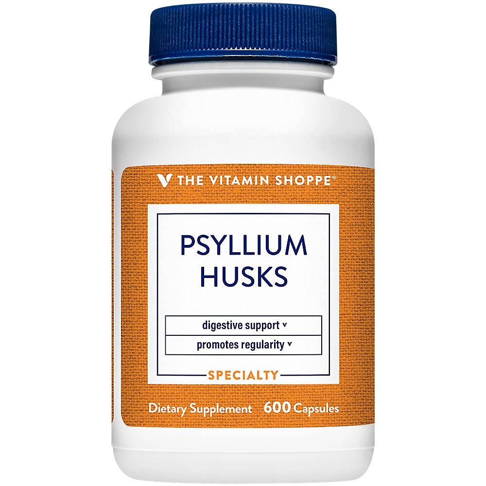 La vitamina Shoppe Psyllium Husks – Plantago Ovata Fiber Supplement That Supports Regularity & Healthy Cholesterol, 840 mg por Serving - Gluten Free (600 cápsulas)
