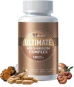 Mushroom Complex Supplement 2600mg, 120 Capsules - 10 Mushrooms Blend - Reishi, Lions Mane, Cordyceps, Chaga, Turquía Tail, Maitake, Shiitake, Oyster Nootropic Complex - Brain, Energy, Focus Pills