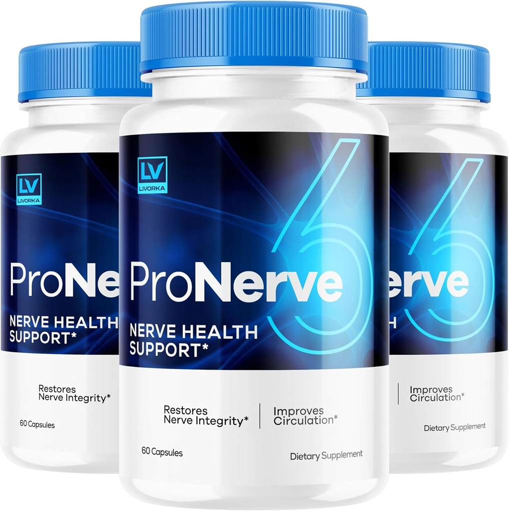 LIVORKA Pronerve 6, Nerve Health Support Advanced Formula - 180 Capsules (3 Month Supply) - Pack de 3