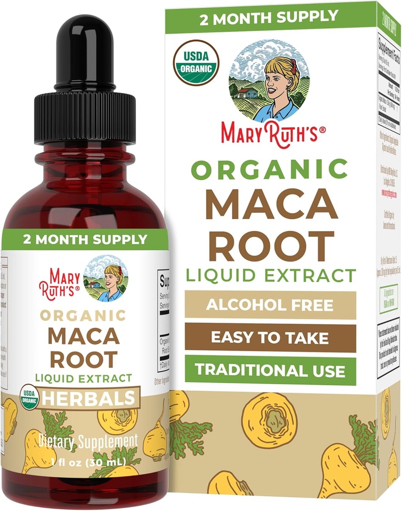 MaryRuth's USDA Organic Maca Root Liquid Drops ← Vegan ← Non-GMO Silencio Gluten Free ← Alcohol Free  1 Fl Oz