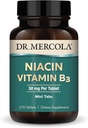 Dr. Mercola Niacin Vitamin B3, 90 Servings (270 Tablets), Dietary Supplement, Mini Tabs, Essential B Vitamin, Non-GMO