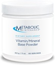 Metabolic Maintenance Vitamin Mineral Base Powder - Iron Free Multivitamin with Active B Vitamins + Chelated Minerals (312 Grams, 60 Servings)
