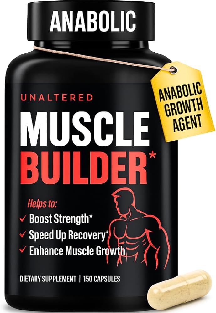 UNALTERED Muscle Builder for Hombre - Growth, Size, Strength - Natural Muscle Building Supplement &amp; Energy Booster - Tribulus Terrestris, Ginseng, Vitamin D3, Ashwagandha - 150 cápsulas